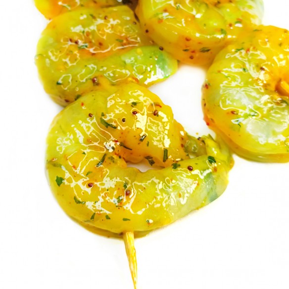 BROCHETTE de SCAMPIS / SAUCE CURRY