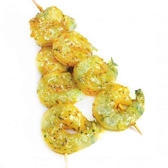 BROCHETTE de SCAMPIS / SAUCE CURRY
