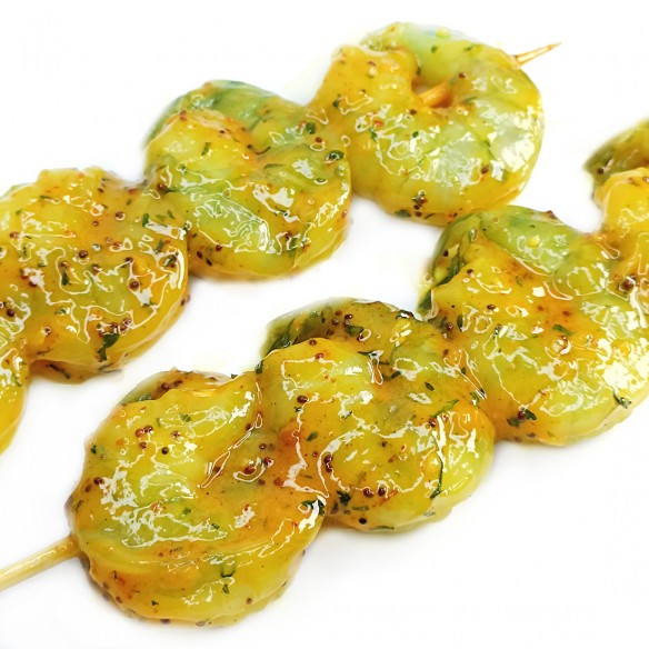 BROCHETTE de SCAMPIS / SAUCE CURRY