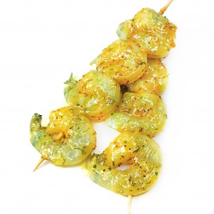 BROCHETTE de SCAMPIS / SAUCE CURRY