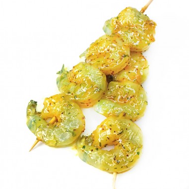 BROCHETTE de SCAMPIS / SAUCE CURRY