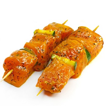 BROCHETTE de SAUMON d'EXCEPTION / SAUCE MIEL et ORANGE